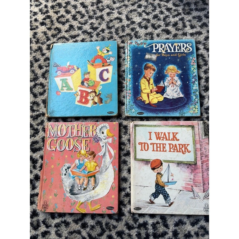 Whitman Children's Book Lot ABC Mother Goose Prayers I Walk to the Park 50/60s